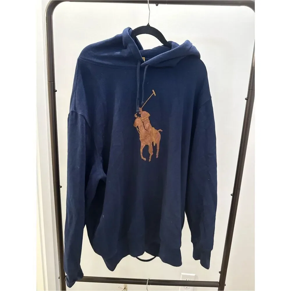 Polo Ralph Lauren The RL Fleece Leather-Big Pony Hoodie